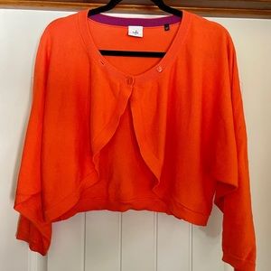 CAbi NWOT Bright Orange Piccolo Shrug size XL*
